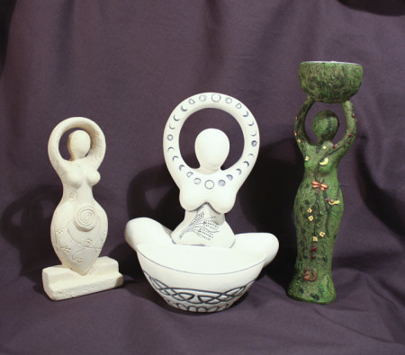 Statues of female goddess figures
