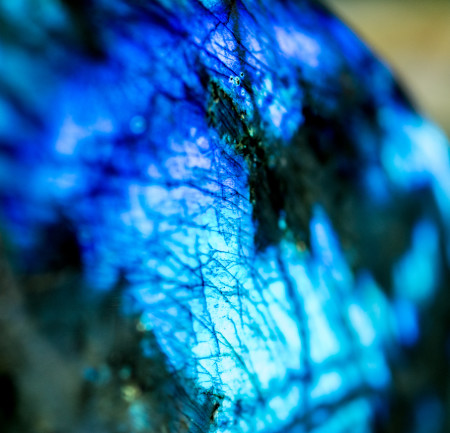 Labradorite shines in the light