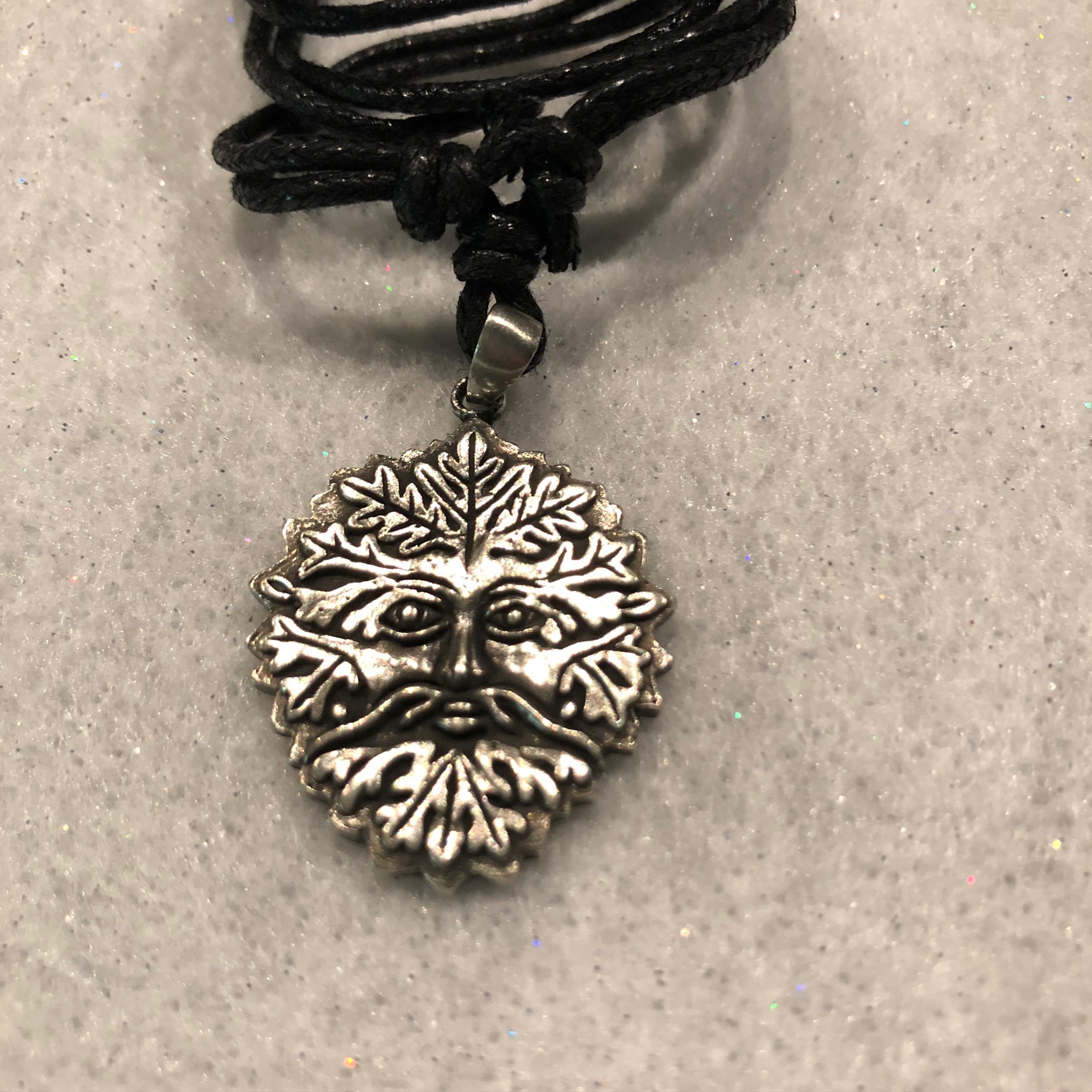 GREEN MAN Pendant Necklace Jewelry HARMONY with Nature Pewter Amulet Talisman 