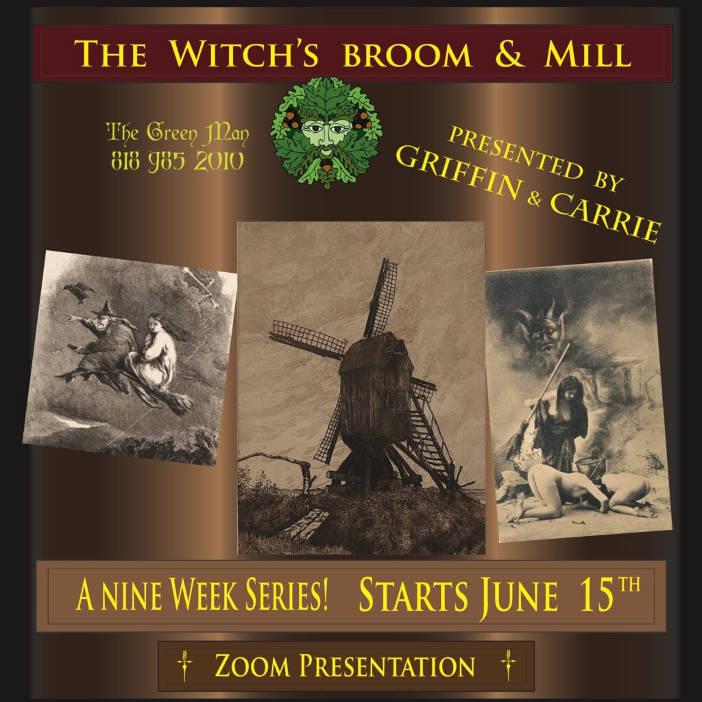 a poster with pictures of a person and a mill