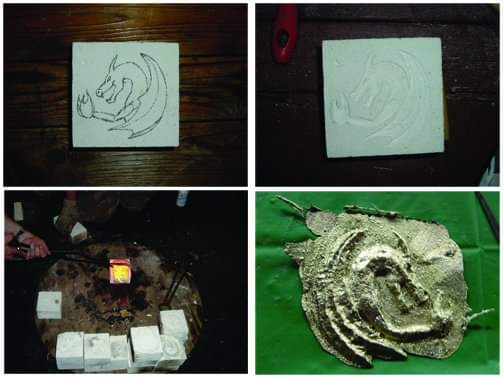 a collage of pictures of a dragon