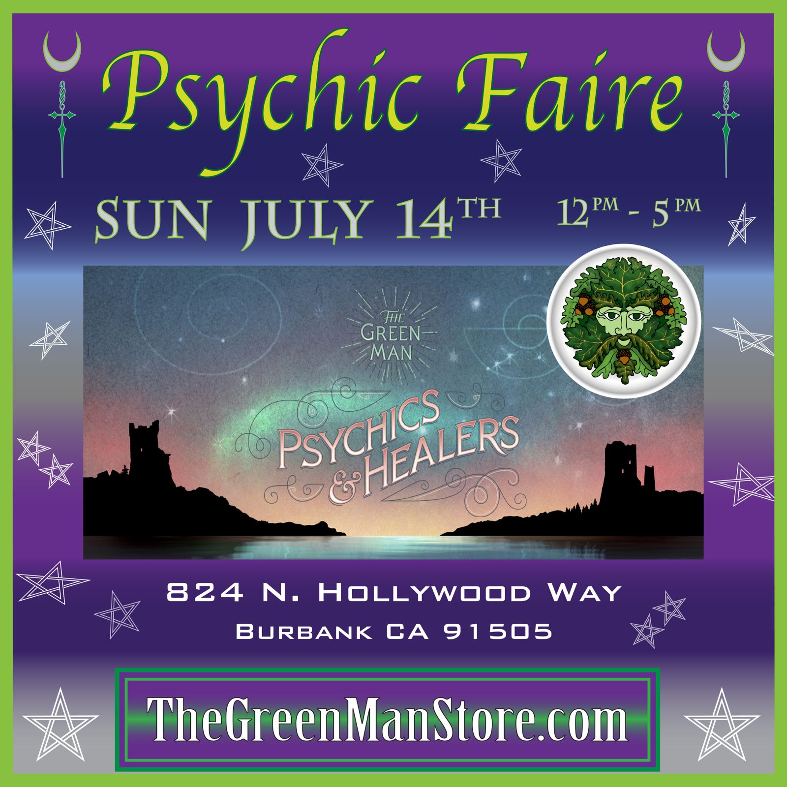 a poster for a psychic fair