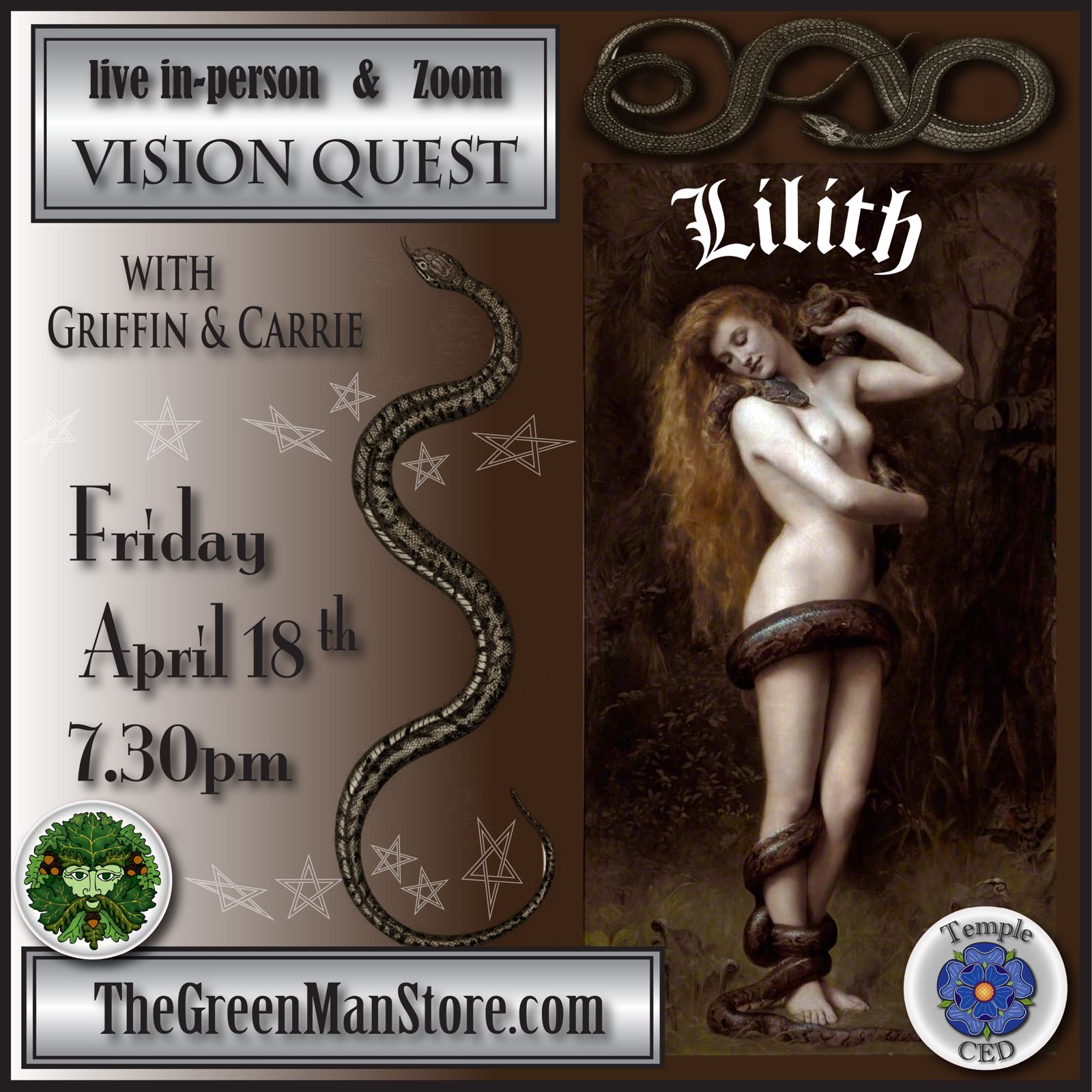 A poster of a woman wrapped in a snake