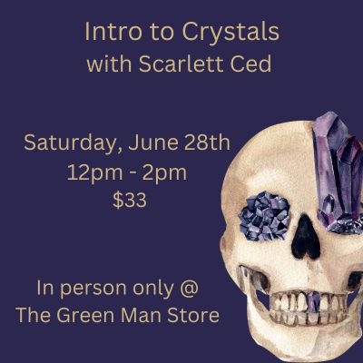 A watercolor skull with crystals on it