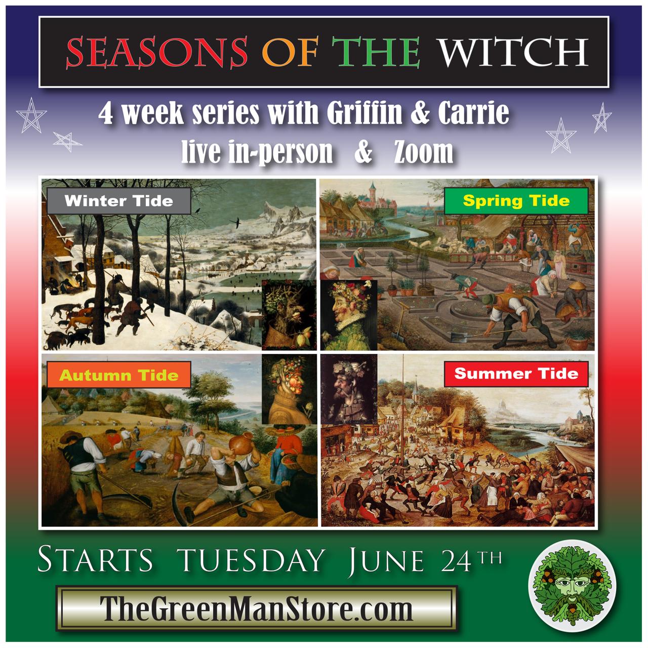 A collage of images of seasons of the person