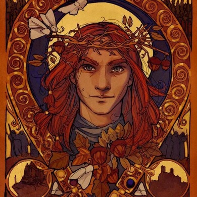 A man with a crown on his head