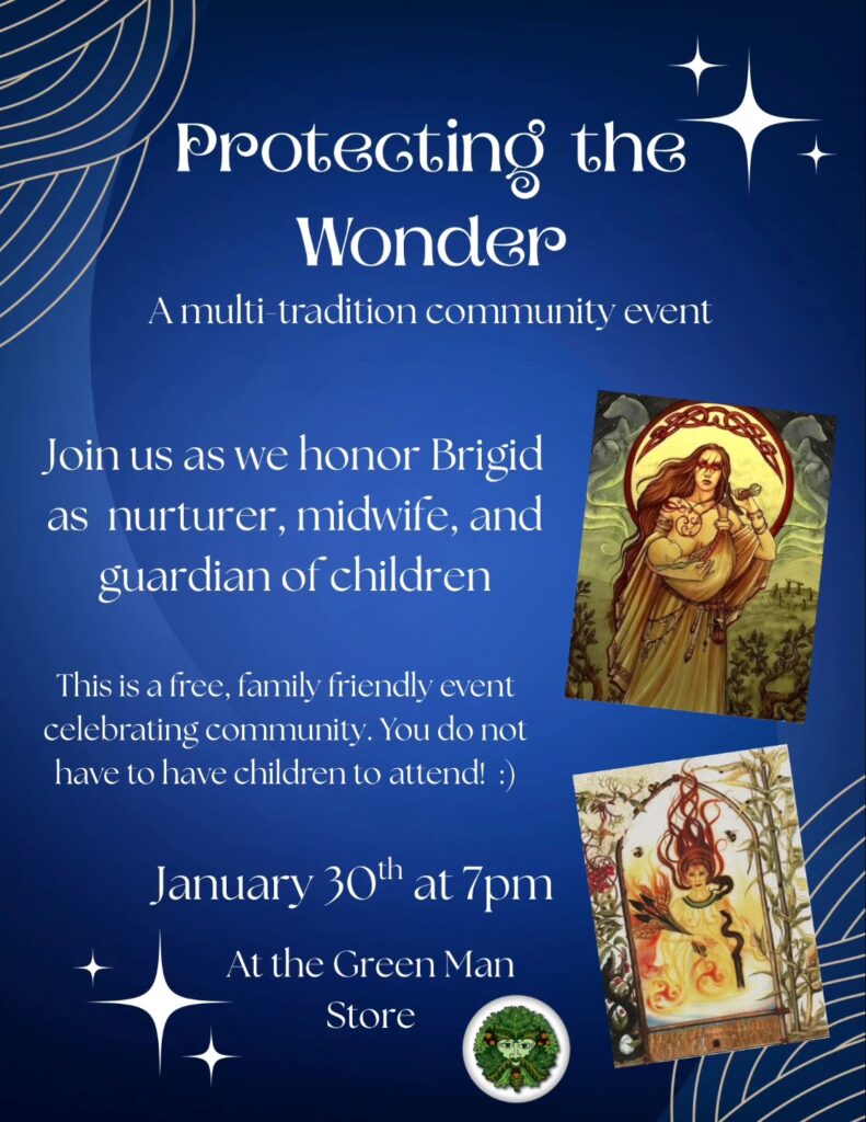 A blue and white poster with text and images