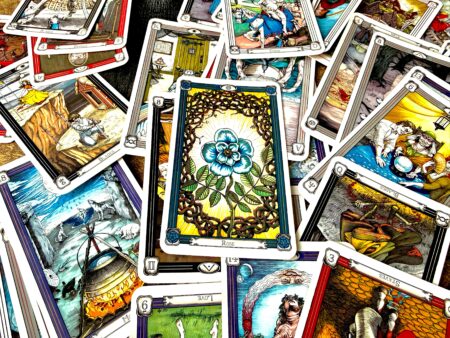 A pile of cards with different images