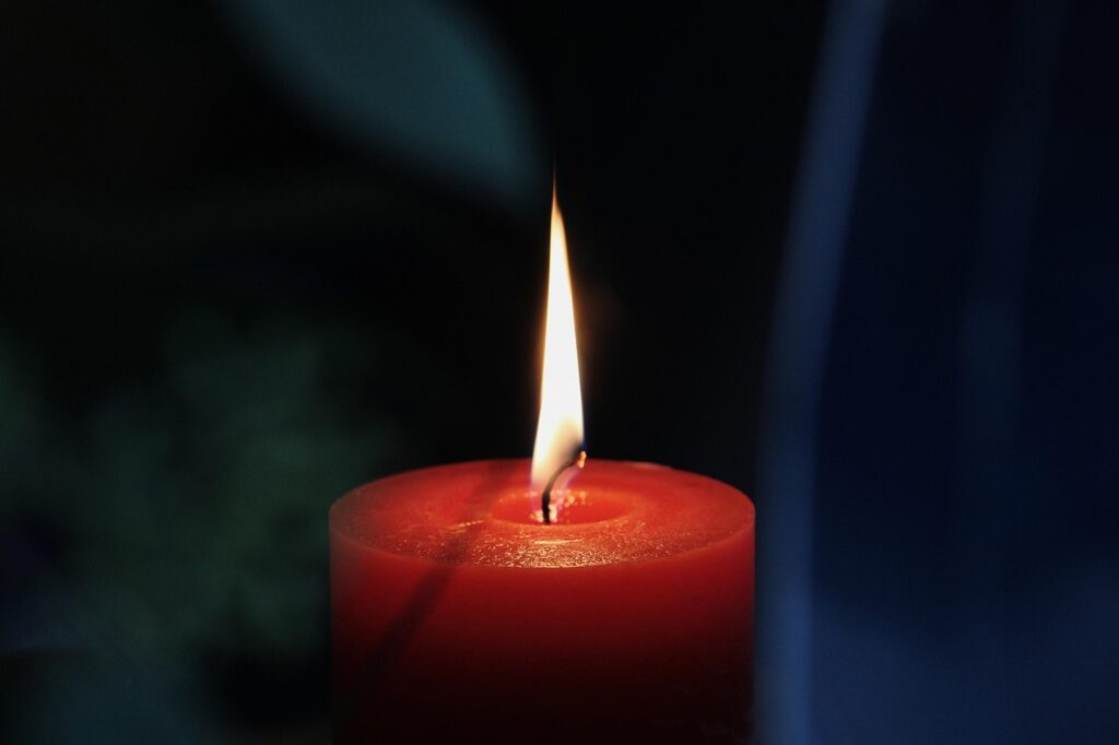 A close up of a candle