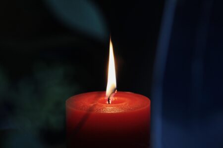 A close up of a candle