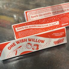 A group of red and white boxes