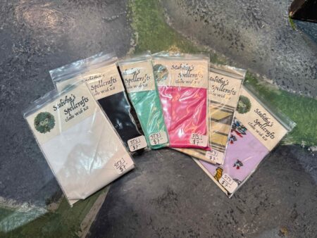 a group of bags of fabric